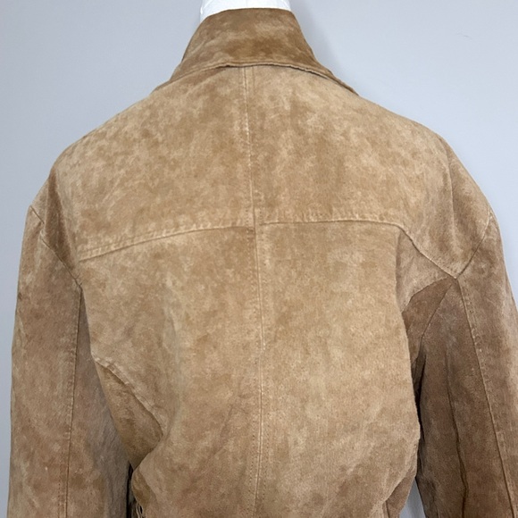 Y2K NEUTRAL ZONE Brown Suede Leather Jacket Belt Coat Indie Sleeze Western Sz 2X - Picture 11 of 16